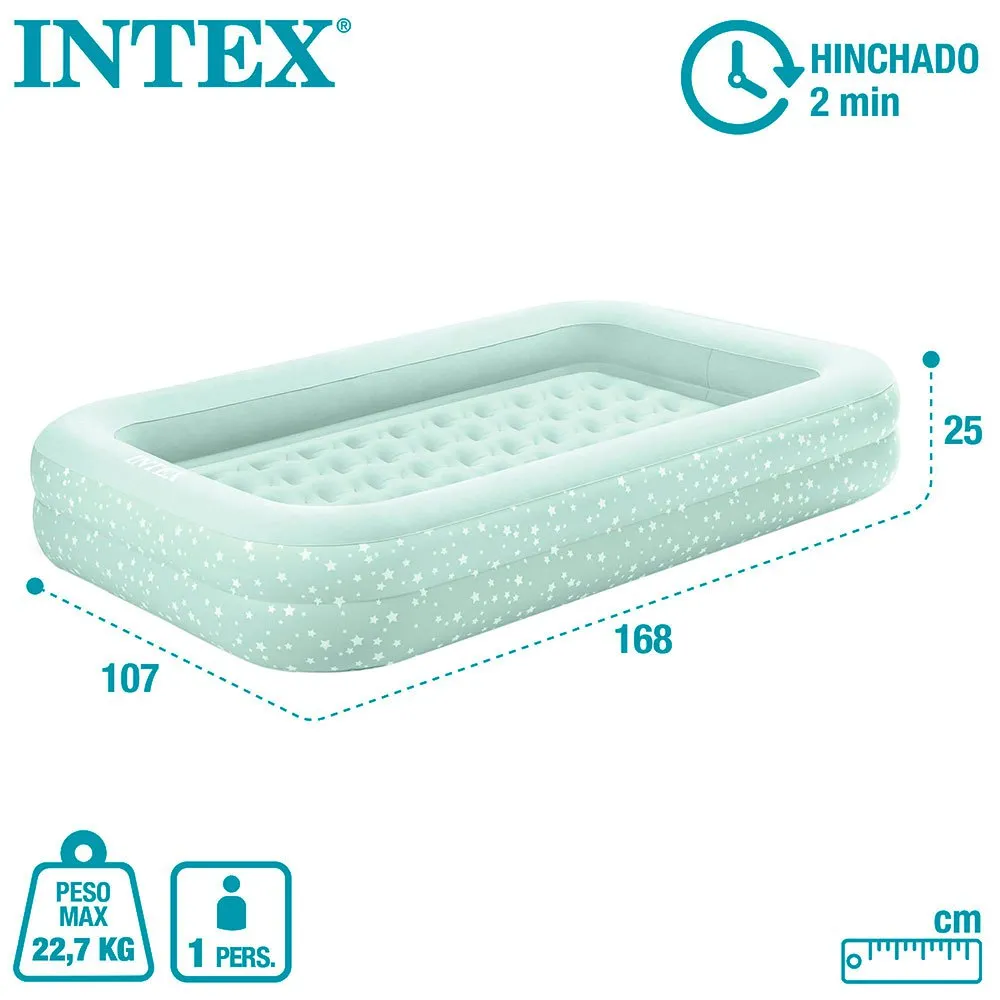 Intex Air Travel Junior Enkel Luftmadrass, Assorted, 107 x 168 x 25cm