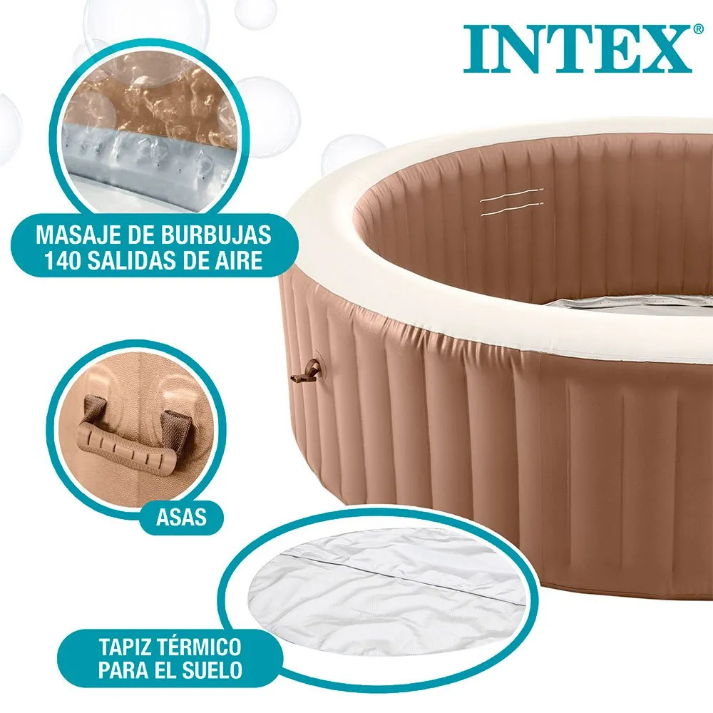 Intex Bubble Massage Purespa Pool unisex, Brown / beige, 6 People