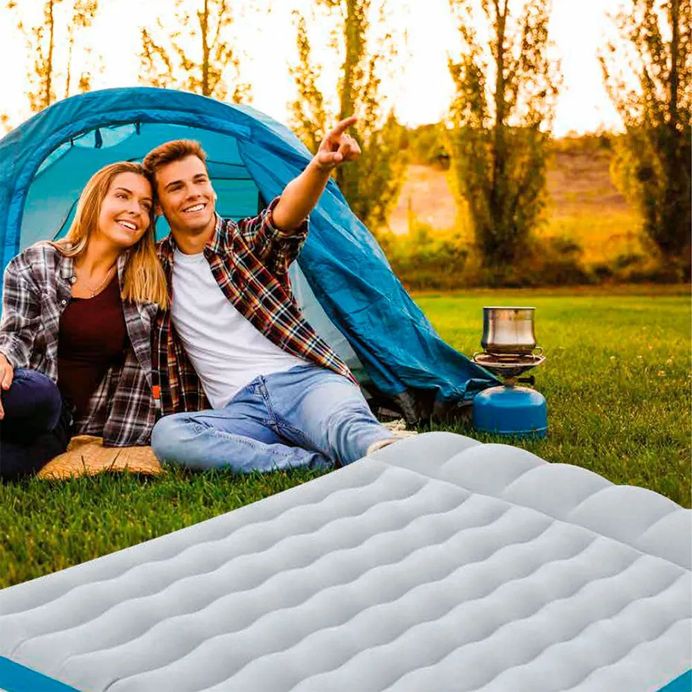 Intex Camping Luftmadrass, Grey, 193 x 127 x 24cm