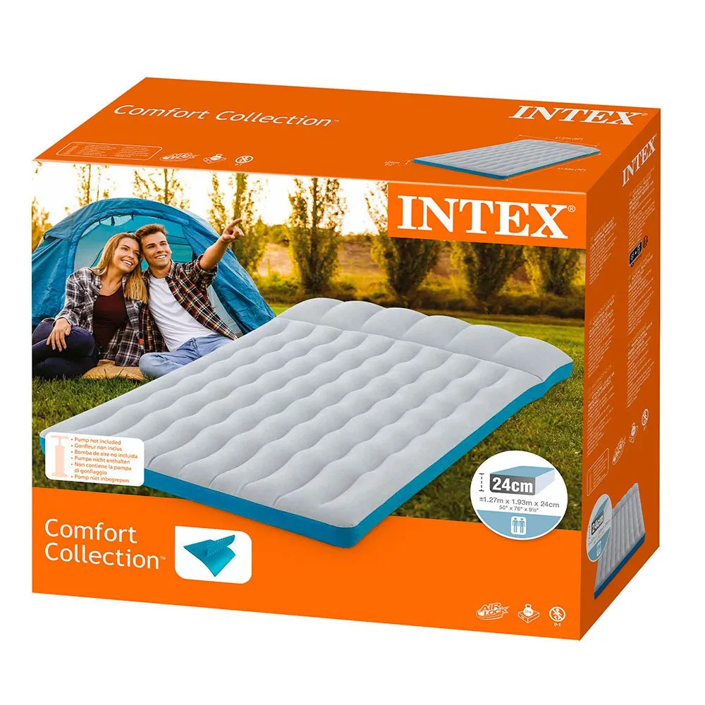 Intex Camping Luftmadrass, Grey, 193 x 127 x 24cm