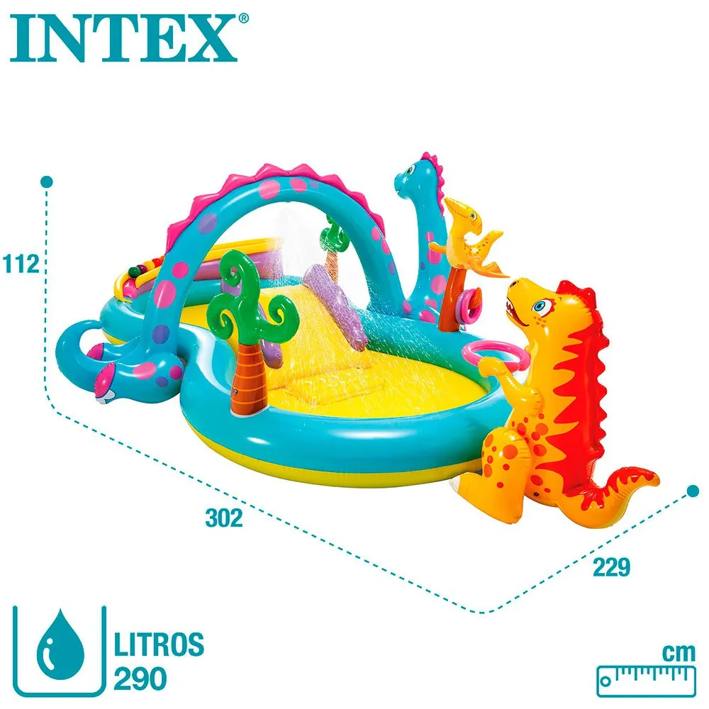 Intex Dinosauriebassäng unisex, Multicolor, 333 x 229 x 112cm