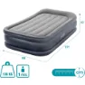 Intex Dura-beam Basic Deluxe Twin Enkel Luftmadrass, Grey, 99 x 191 x 42cm