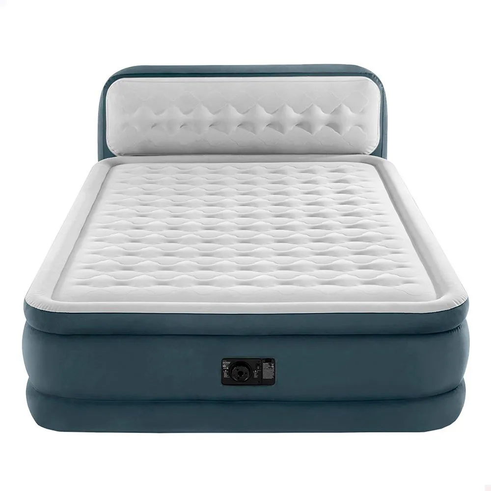 Intex Dura Beam Deluxe Ultra Plush Luftmadrass, Grey, 152 x 236 x 86cm