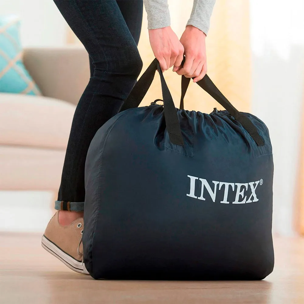 Intex Dura Beam Deluxe Ultra Plush Luftmadrass, Grey, 152 x 236 x 86cm