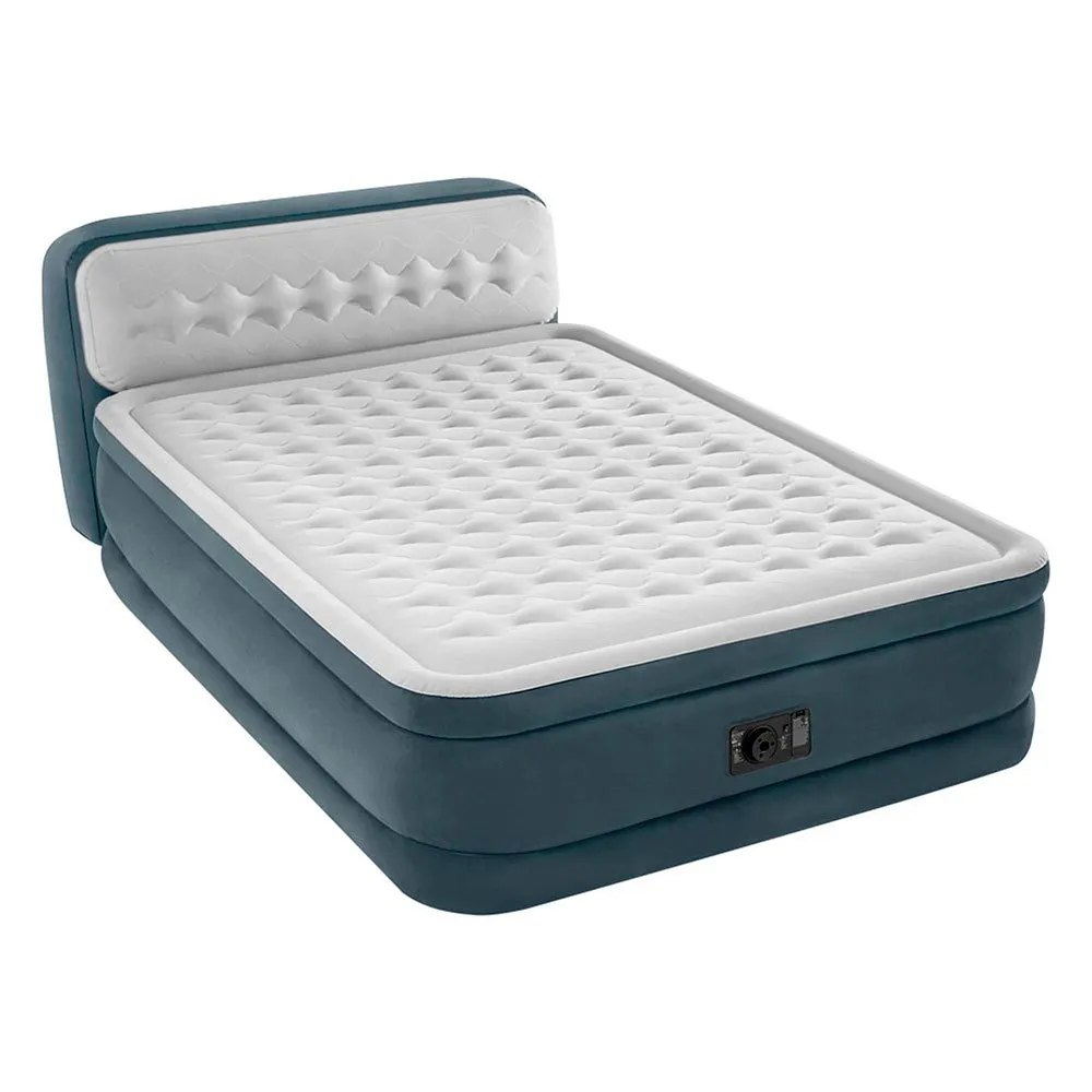 Intex Dura Beam Deluxe Ultra Plush Luftmadrass, Grey, 152 x 236 x 86cm