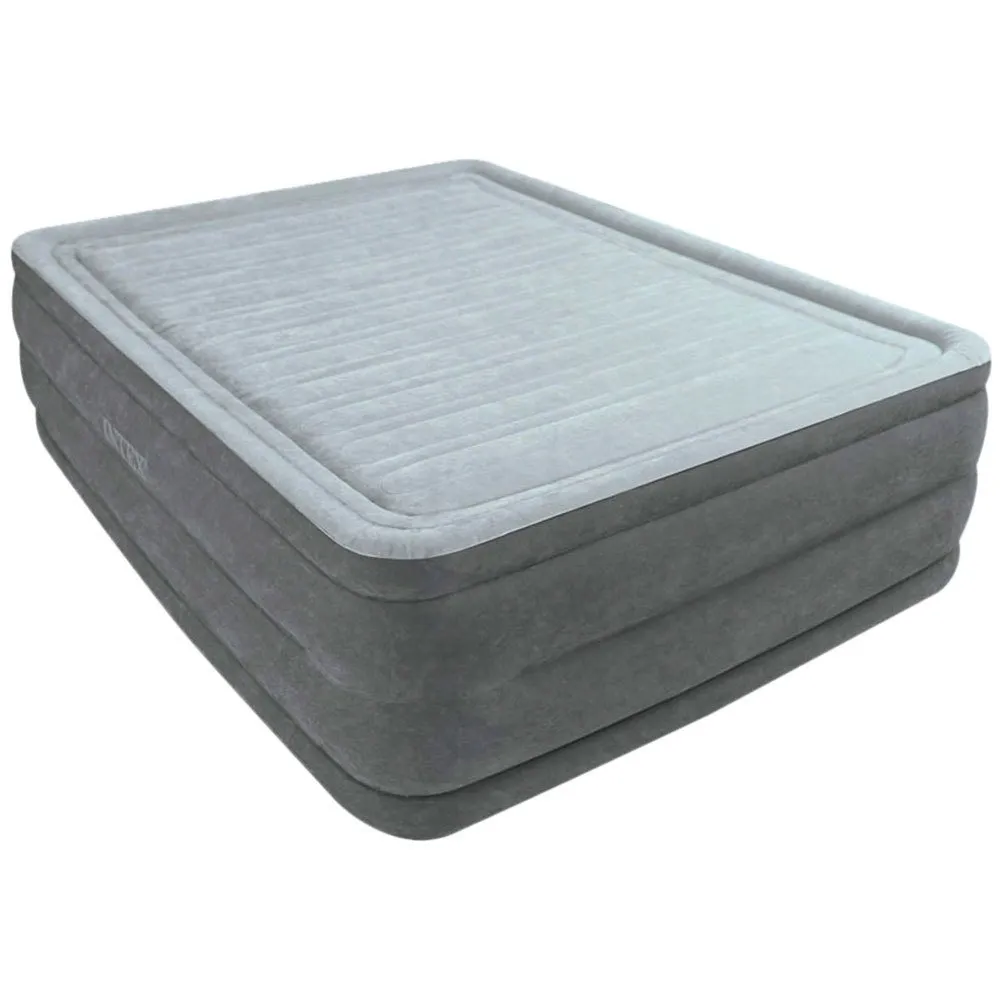 Intex Dura-beam Plus Comfortplush Luftmadrass, Grey, 152 x 203 x 56cm