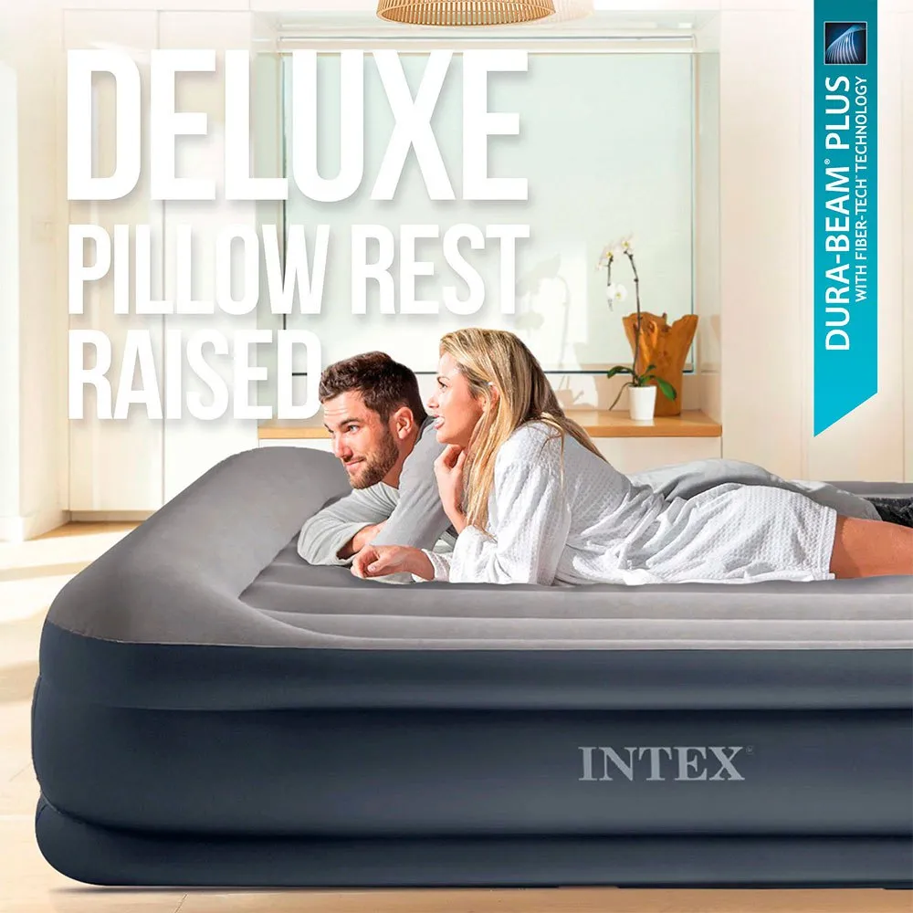 Intex Dura-beam Standard Deluxe Pillow N2 Luftmadrass, Grey, 152 x 203 x 42cm