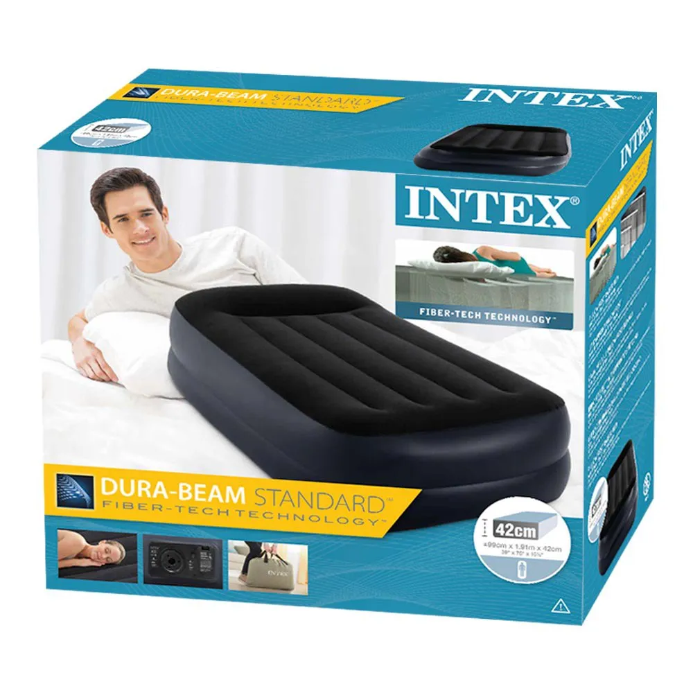 Intex Dura-beam Standard Pillow Rest Luftmadrass Refurbished, Black, 99 x 191 x 30cm