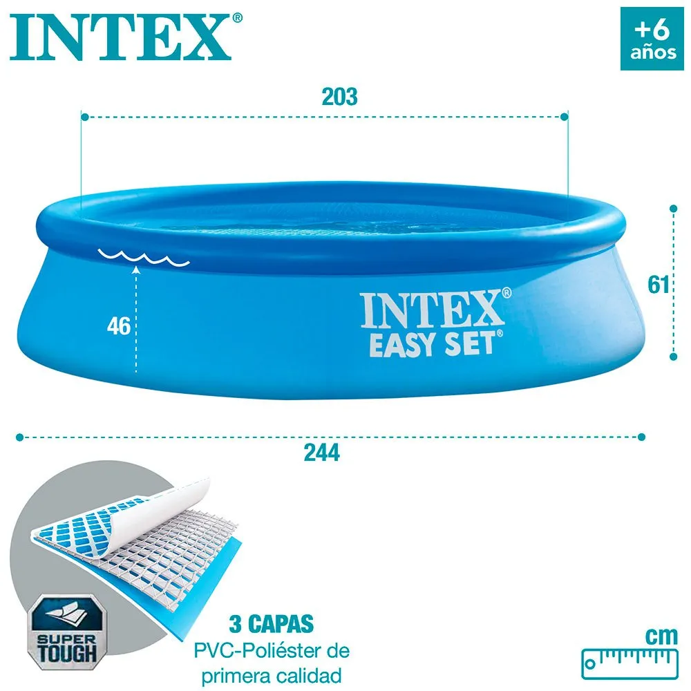 Intex Easy Set Uppblåsbar Pool 244x61 Cm unisex, Blue, 244 x 61cm