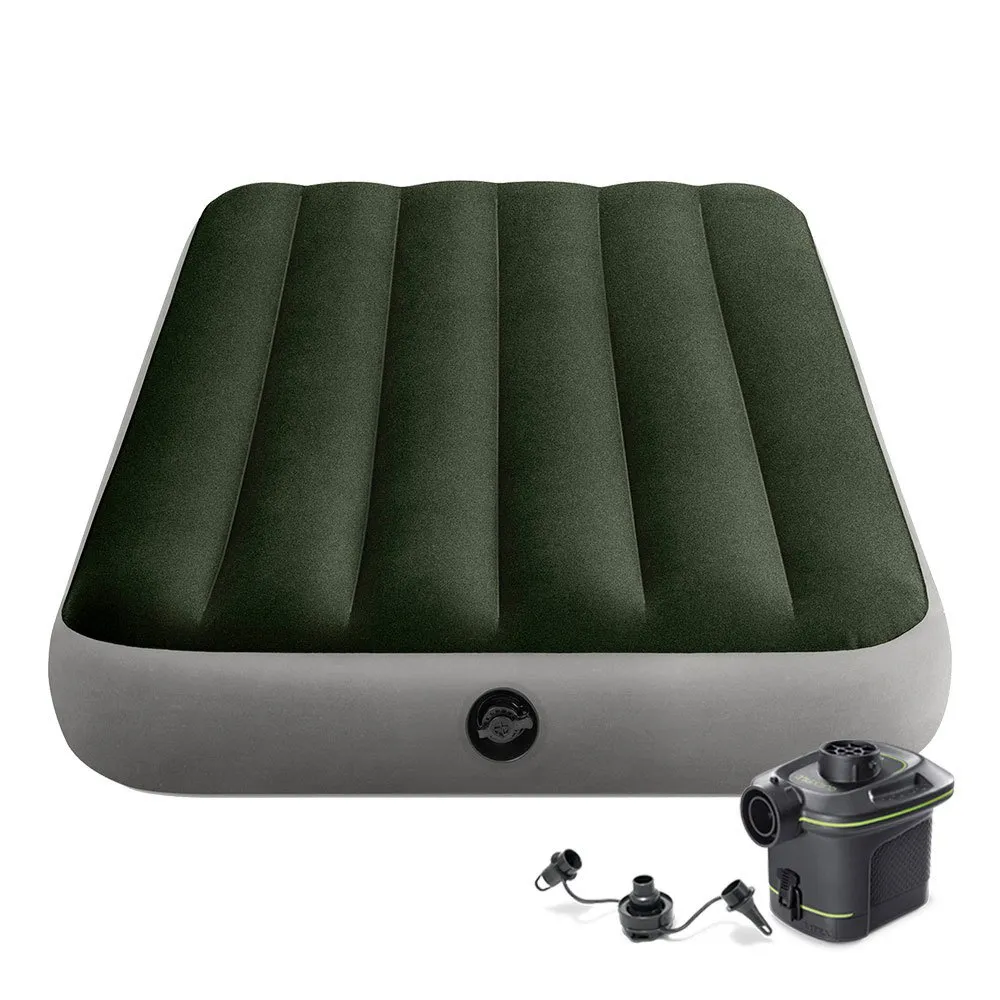 Intex Enkel Luftmadrass Med Fläkt Och Fibertech, Multicolor, One Size