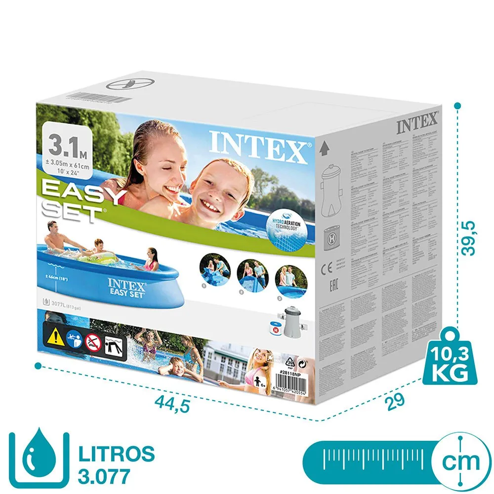 Intex Enkel Uppsättning Med Filterpatronpump Pool 305x61 Cm unisex, Blue, 305 x 61cm