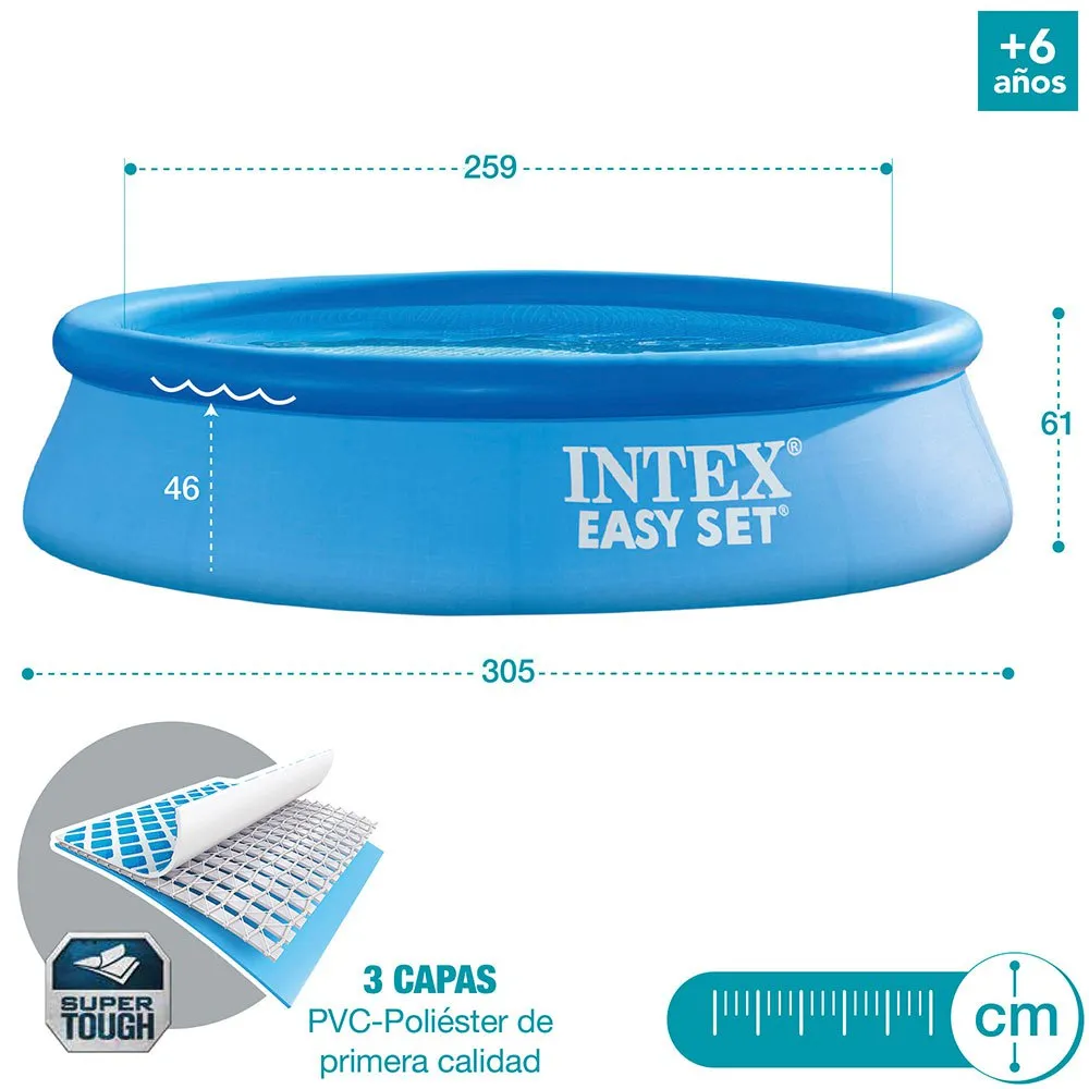 Intex Enkel Uppsättning Med Filterpatronpump Pool 305x61 Cm unisex, Blue, 305 x 61cm