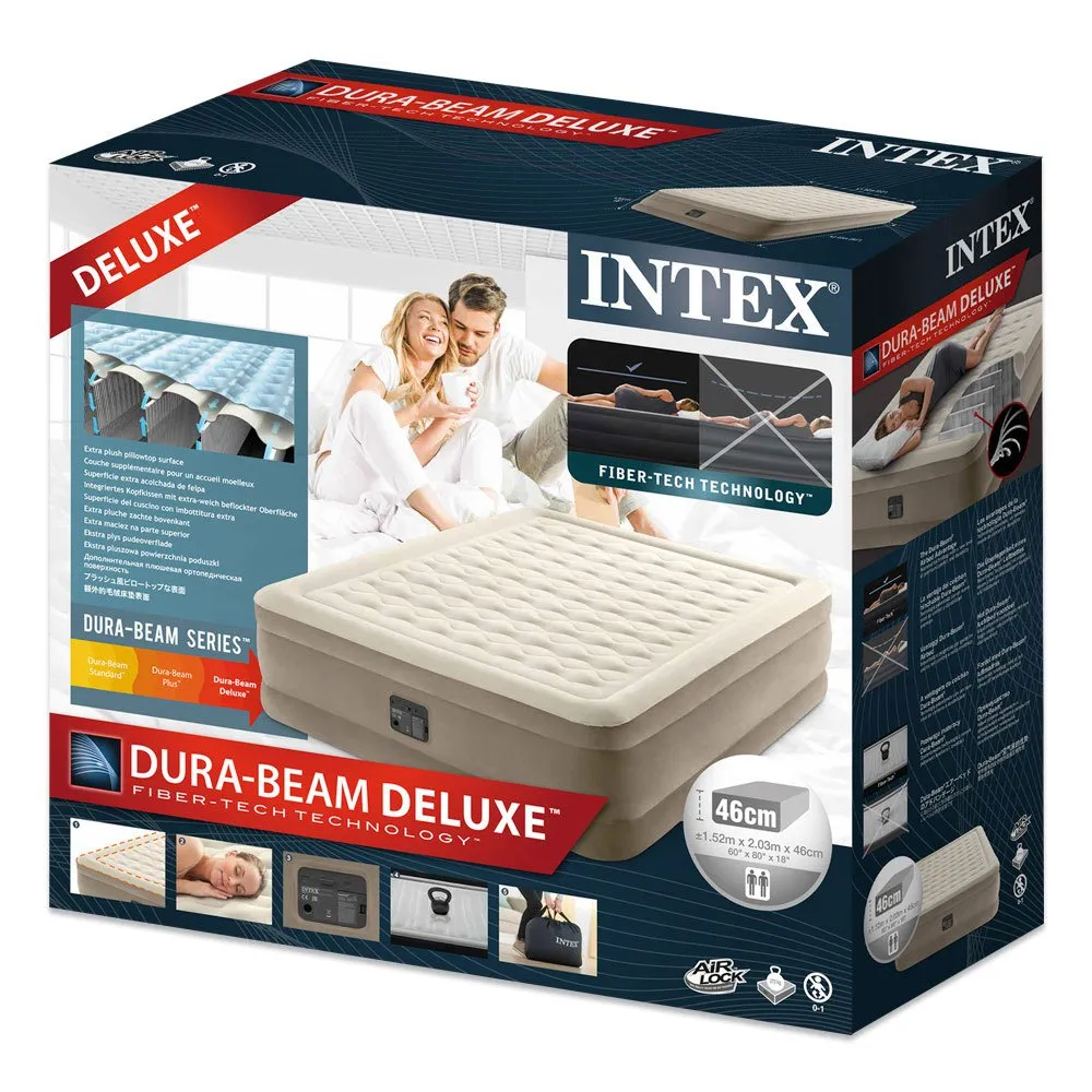 Intex Extra Mjuk Luftmadrass I Queen Size, Beige, One Size