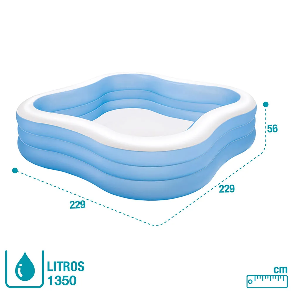 Intex Familjepool unisex, White / blue, 229 x 229 x 56cm Intex Familjepool unisex, White / blue, 229 x 229 x 56cm
