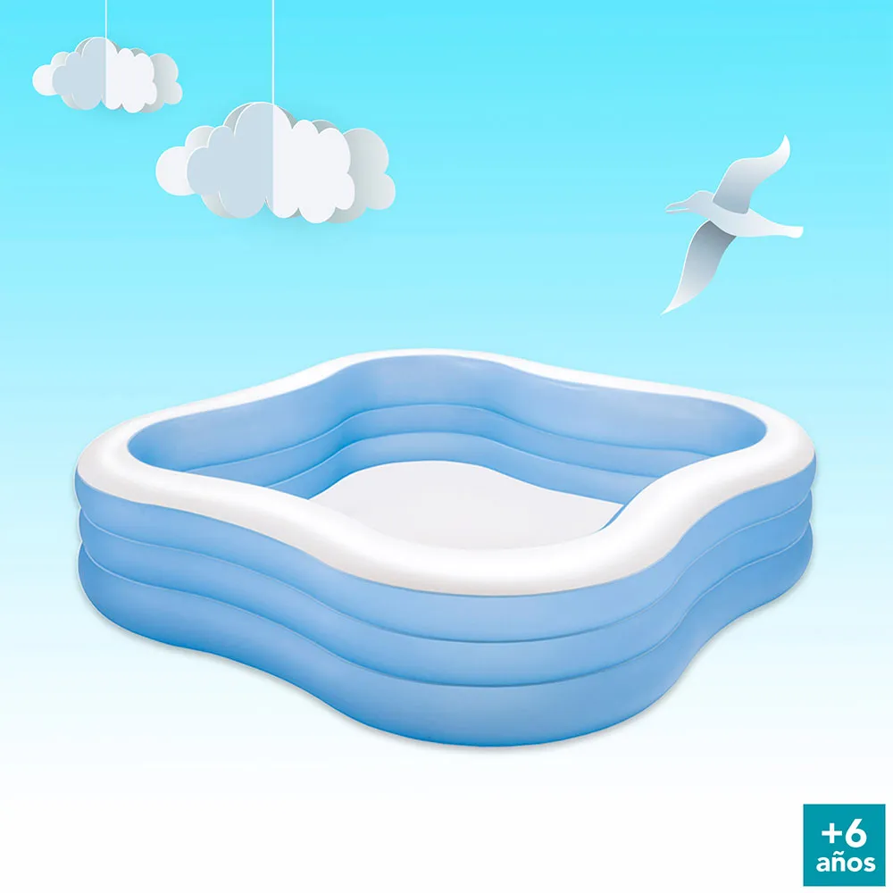 Intex Familjepool unisex, White / blue, 229 x 229 x 56cm Intex Familjepool unisex, White / blue, 229 x 229 x 56cm