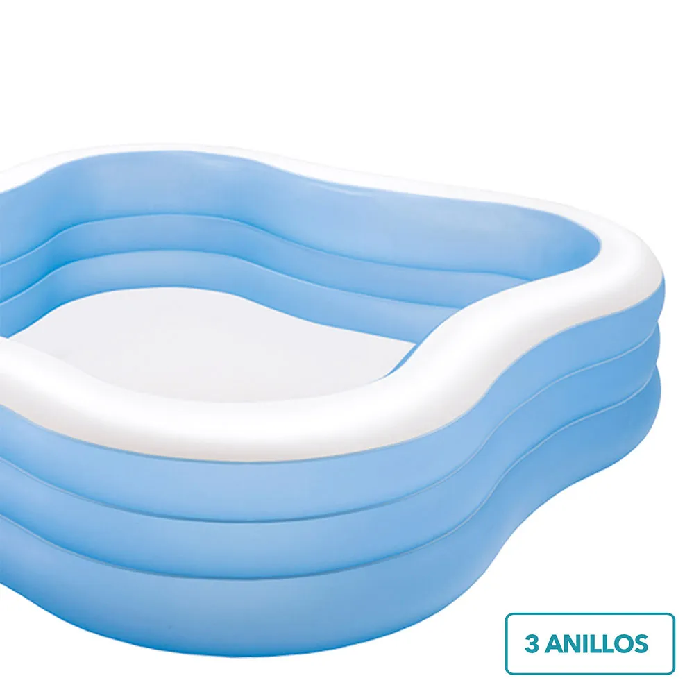 Intex Familjepool unisex, White / blue, 229 x 229 x 56cm Intex Familjepool unisex, White / blue, 229 x 229 x 56cm