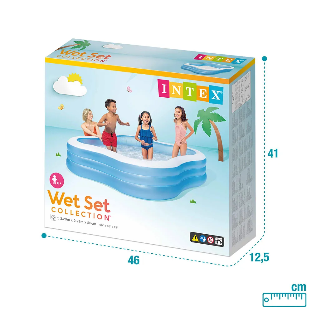 Intex Familjepool unisex, White / blue, 229 x 229 x 56cm Intex Familjepool unisex, White / blue, 229 x 229 x 56cm