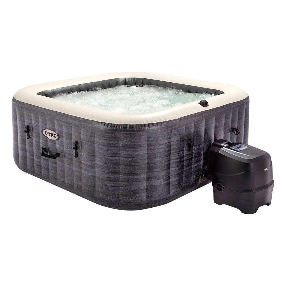 Intex Greystone Deluxe 175x175x71 Cm Uppblåsbart Spa unisex, Grey, 795L