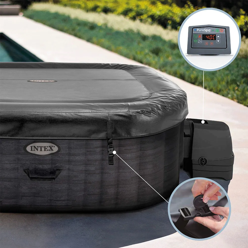 Intex Greystone Deluxe 175x175x71 Cm Uppblåsbart Spa unisex, Grey, 795L