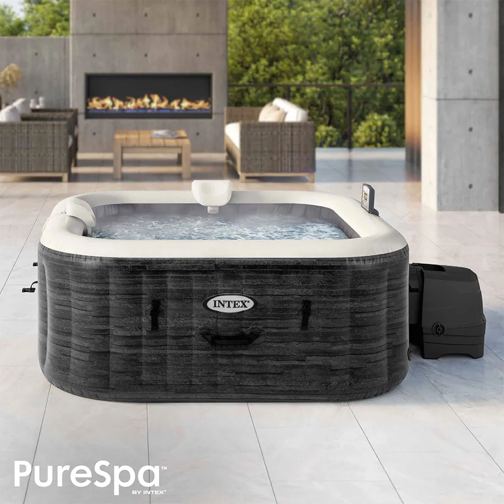Intex Greystone Deluxe 175x175x71 Cm Uppblåsbart Spa unisex, Grey, 795L