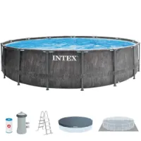 Intex Greywood Prism Premium Ø 457x122 Cm Stål Rund Ovanmarkspool unisex Intex Greywood Prism Premium Ø 457x122 Cm Stål Rund Ovanmarkspool unisex