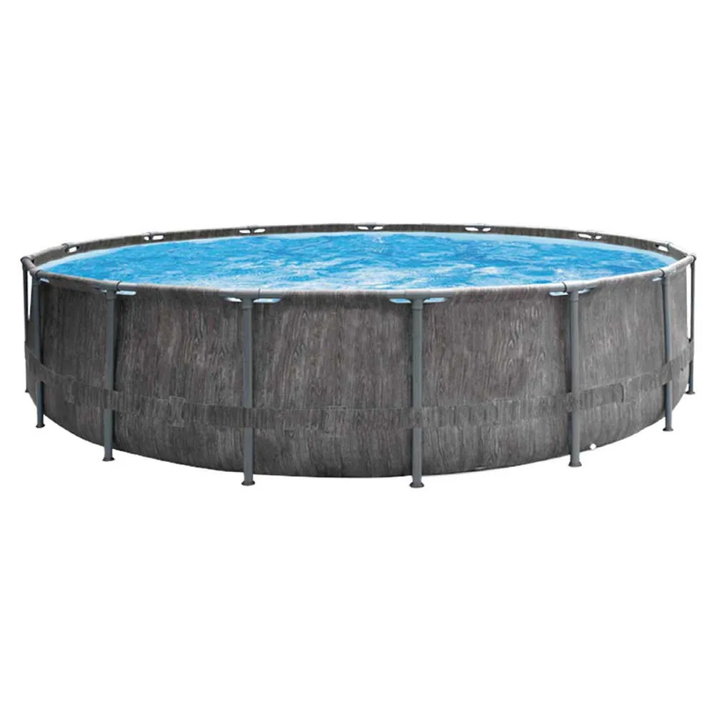 Intex Greywood Prism Premium Ø 457x122 Cm Stål Rund Ovanmarkspool unisex, Grey / blue, 16805L