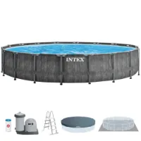 Intex Greywood Prism Premium Ø 549x122 Cm Stål Rund Ovanmarkspool unisex Intex Greywood Prism Premium Ø 549x122 Cm Stål Rund Ovanmarkspool unisex