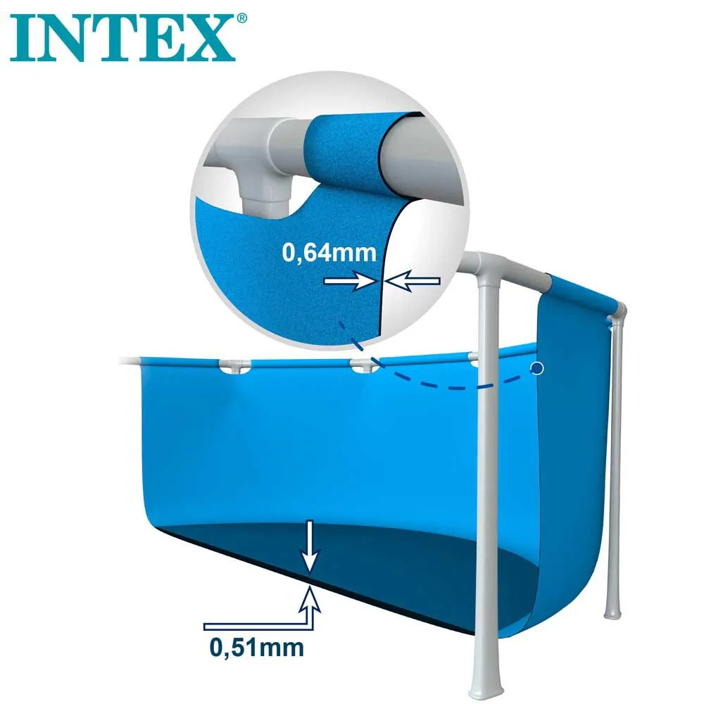 Intex Greywood Prism Premium Ø 549x122 Cm Stål Rund Ovanmarkspool unisex, Grey / blue, 24311L