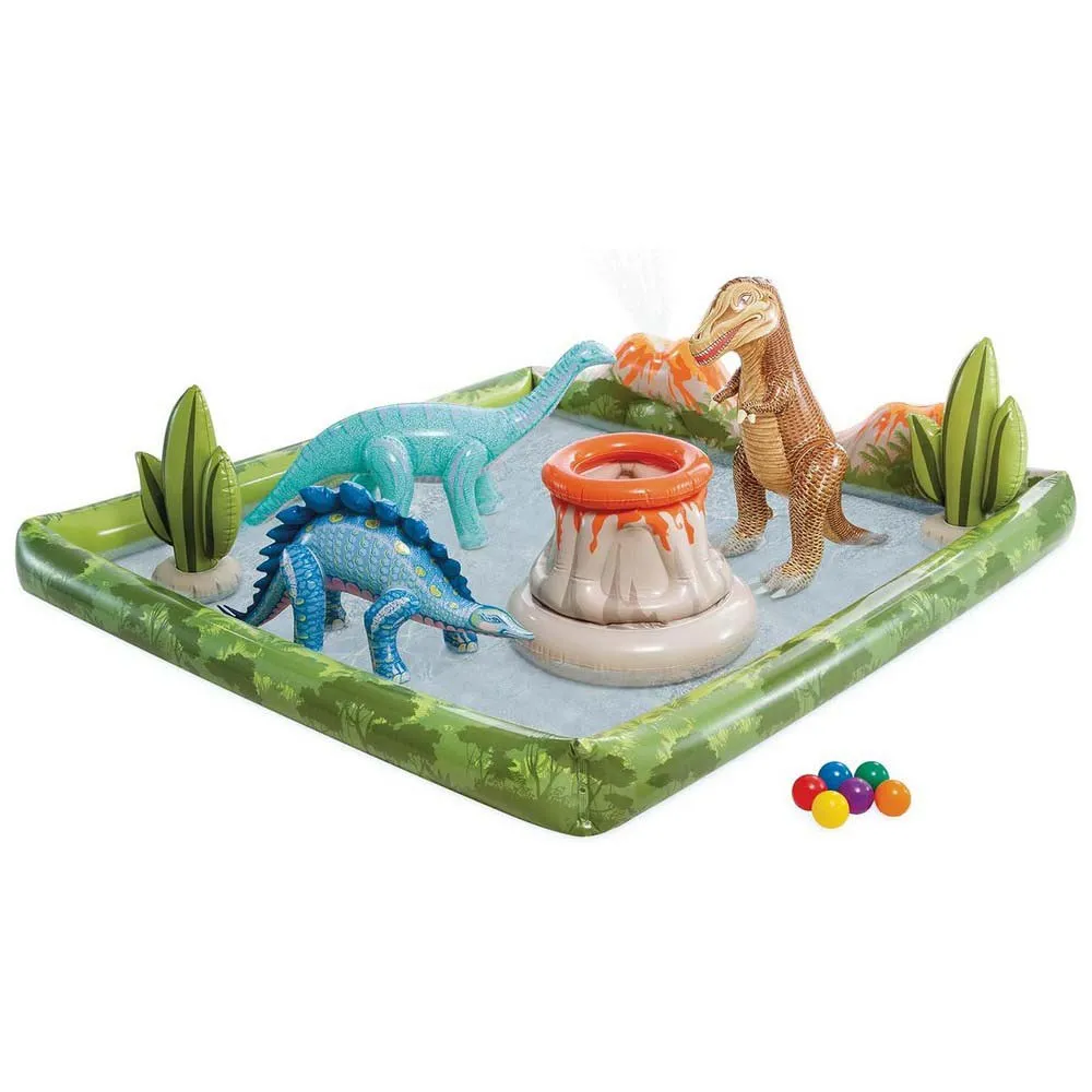 Intex Jurassic Adventure Vattenlekcenter unisex, Multicolour, 201 x 201 x 36cm