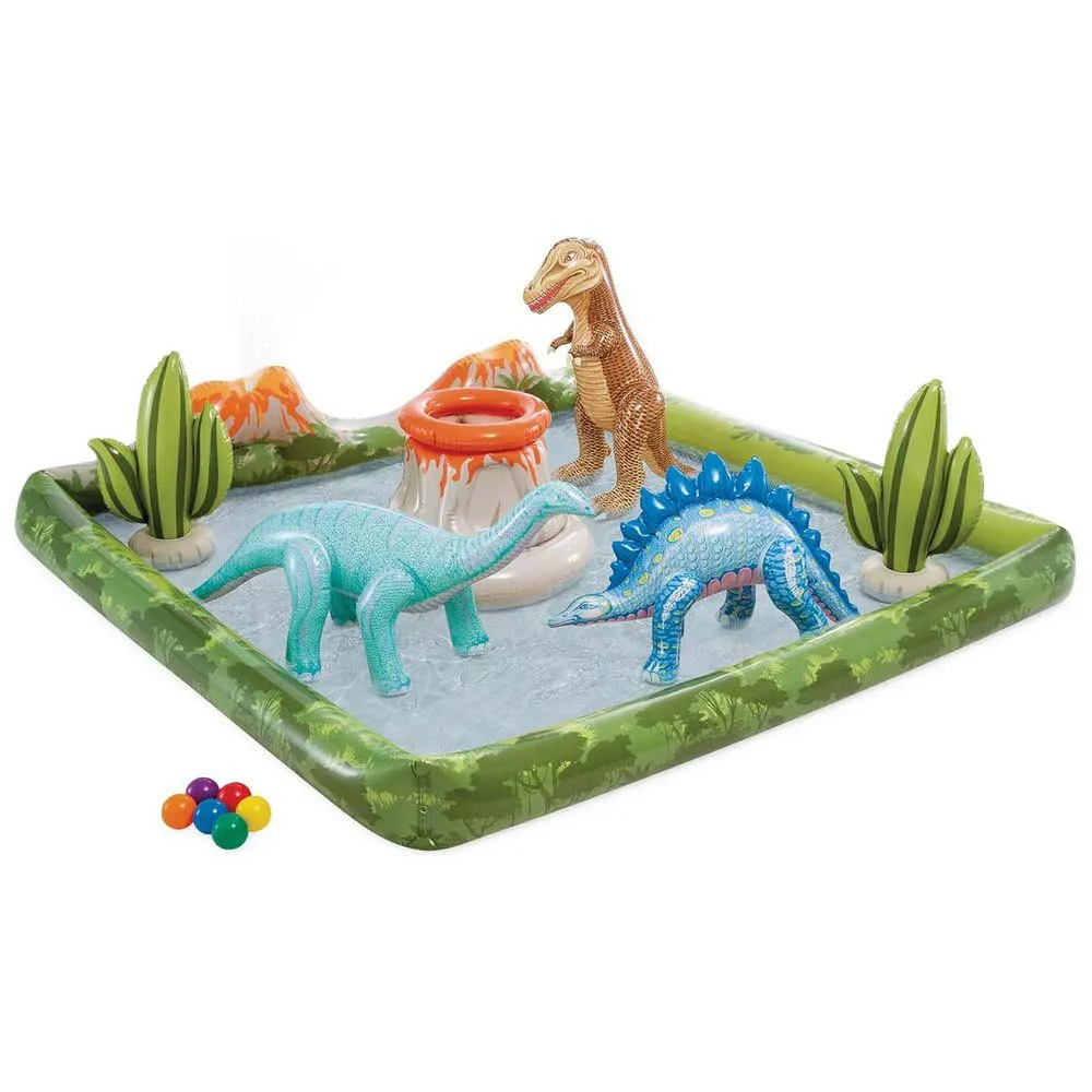 Intex Jurassic Adventure Vattenlekcenter unisex, Multicolour, 201 x 201 x 36cm