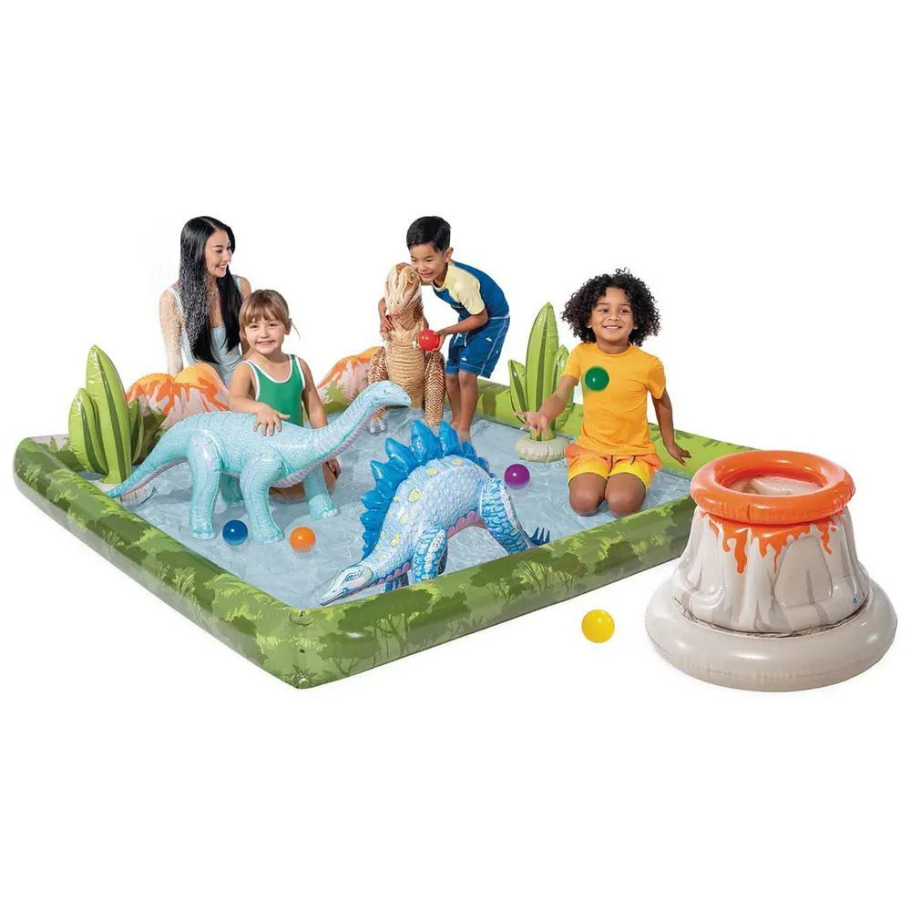 Intex Jurassic Adventure Vattenlekcenter unisex, Multicolour, 201 x 201 x 36cm
