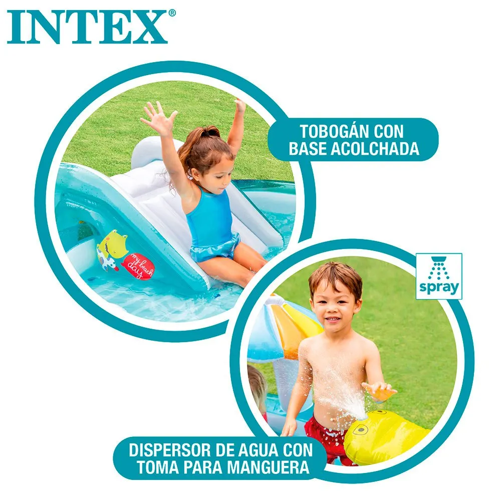 Intex Krokodil Lekcenter Med Rutschkana Och Pool unisex, Multicolor, 201 x 17 x 84cm