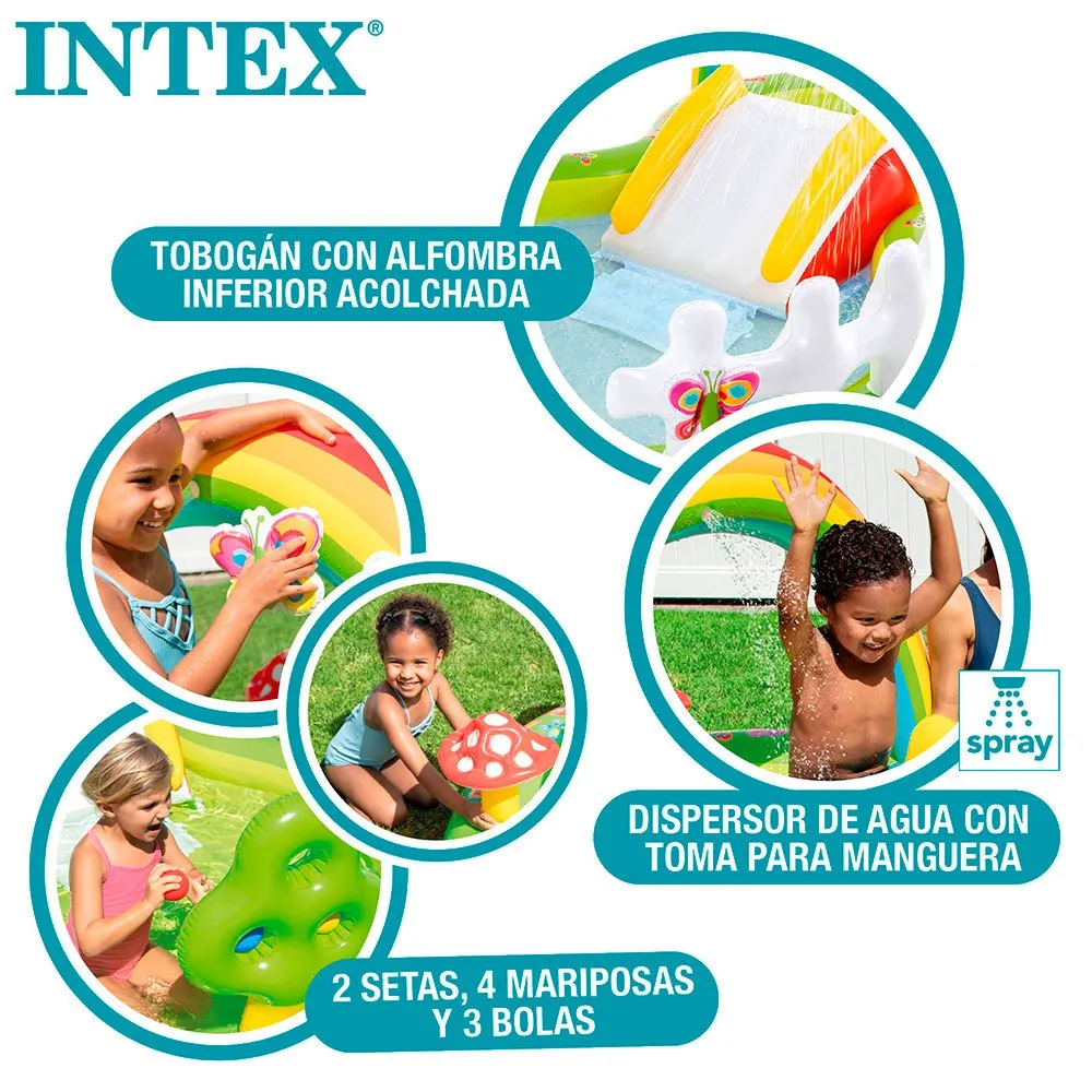 Intex Lekstuga Med Rutschkana Och Pool unisex, Multicolour, 290 x 180 x 104cm