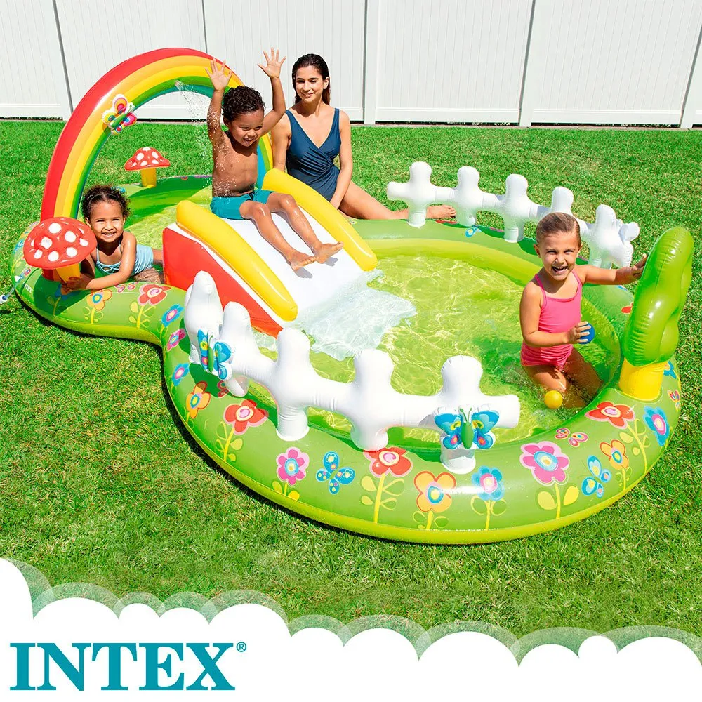 Intex Lekstuga Med Rutschkana Och Pool unisex, Multicolour, 290 x 180 x 104cm