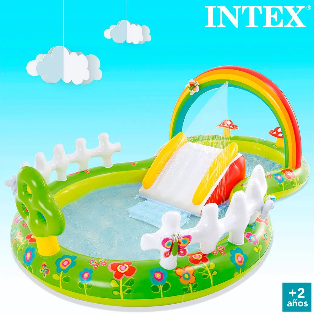 Intex Lekstuga Med Rutschkana Och Pool unisex, Multicolour, 290 x 180 x 104cm