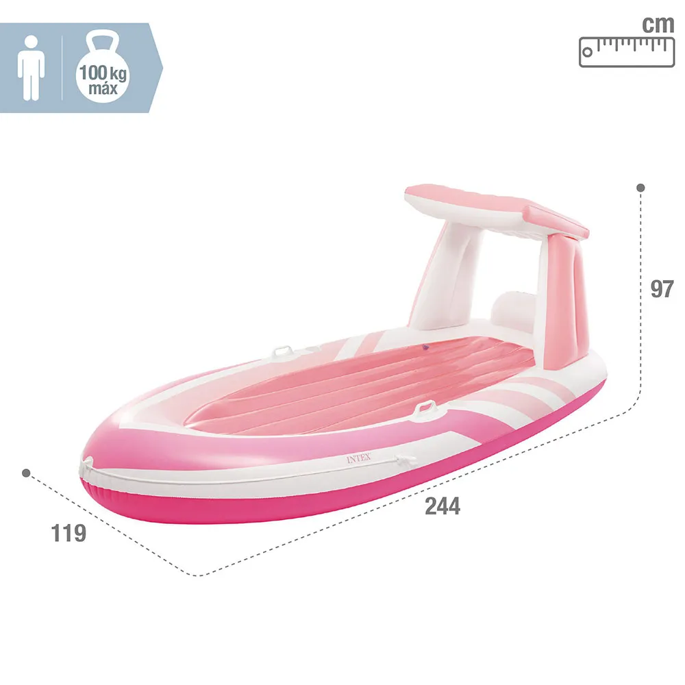 Intex Pink Paradise 244x119x97 Cm Luftmadrass För Pool unisex, Pink / white, One Size