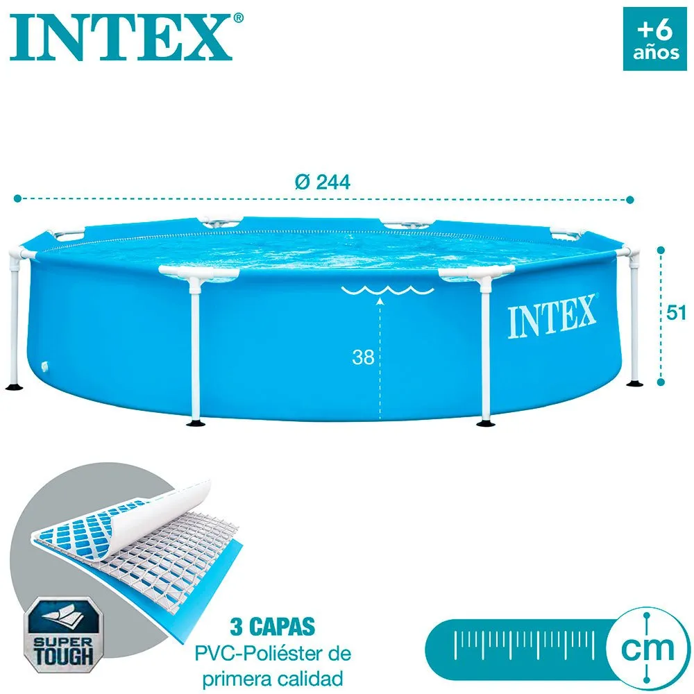 Intex Pool Med Metallram 244x51 Cm unisex, Blue, 1828 Litres