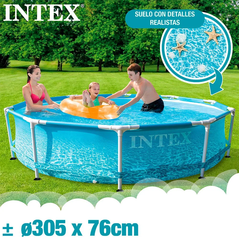 Intex Pool Med Metallram För Stranden 305x76 Cm unisex, Blue, 305 x 76cm