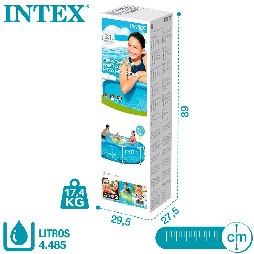 Intex Pool Med Metallram För Stranden 305x76 Cm unisex, Blue, 305 x 76cm