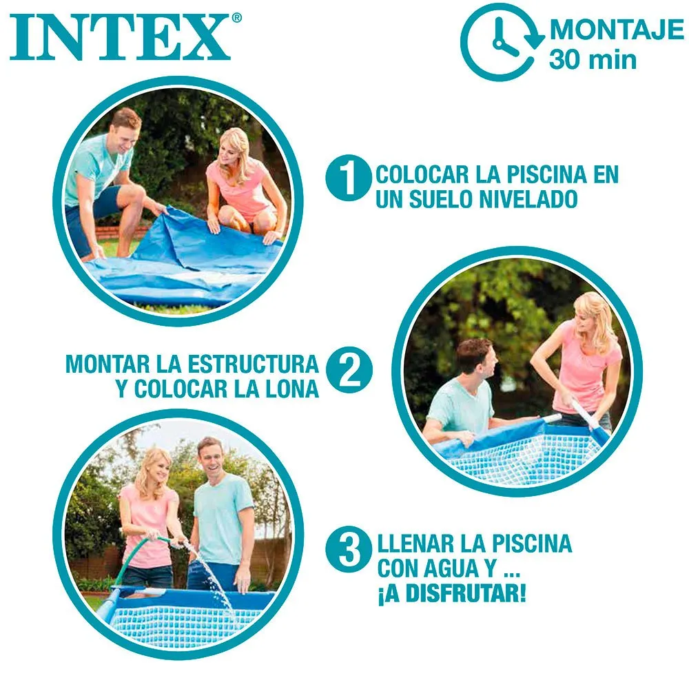 Intex Pool Med Metallram För Stranden 305x76 Cm unisex, Blue, 305 x 76cm