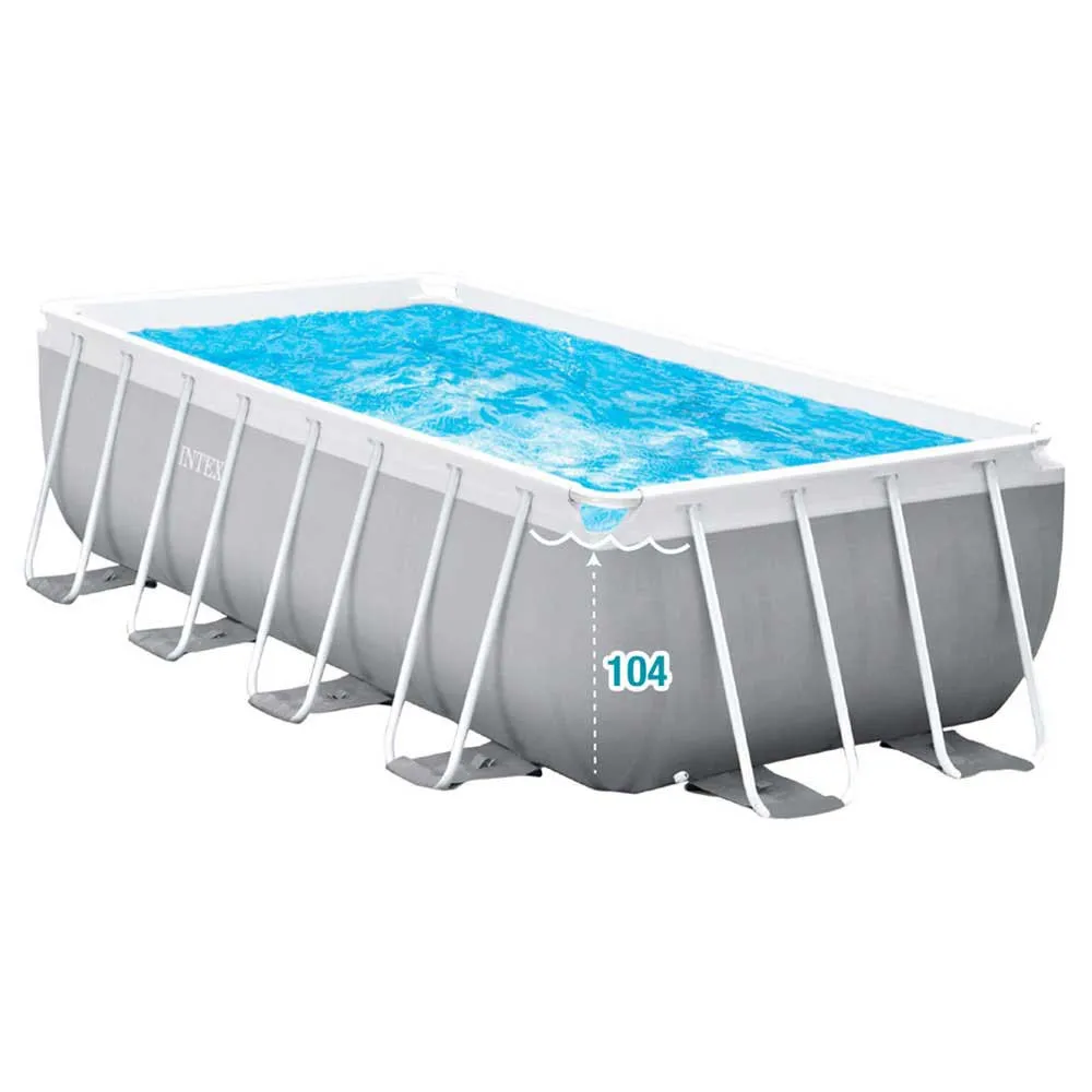 Intex Prism 400x200x122 Cm Stål Rektangulär Ovanmarkspool Med Ram unisex, Grey / blue, 8418L Intex Prism 400x200x122 Cm Stål Rektangulär Ovanmarkspool Med Ram unisex, Grey / blue, 8418L