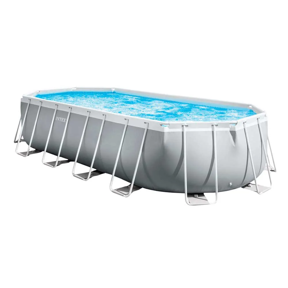 Intex Prism 610x305x122 Cm Stål Ram För Oval Pool Ovan Mark unisex, Grey / blue, 18202L