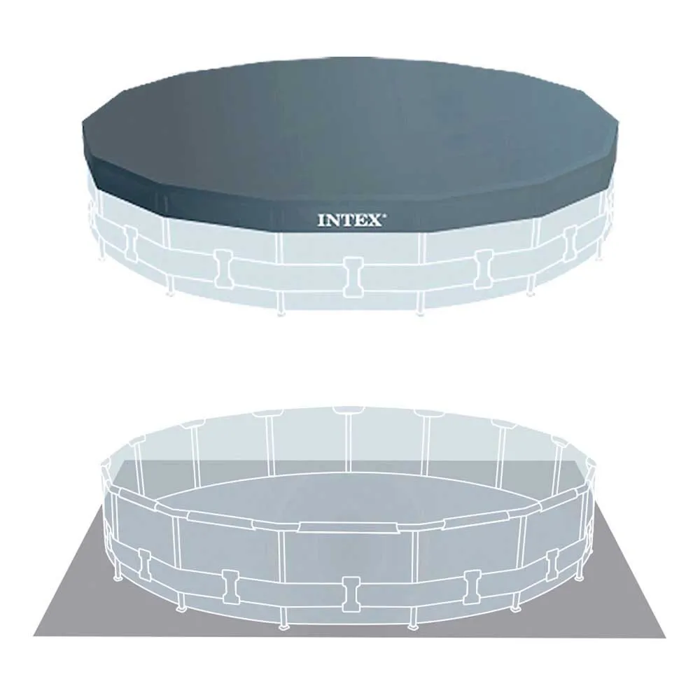 Intex Prism Ø 457x122 Cm Stål Rund Ovanmarkspool unisex, Grey / blue, 16805L