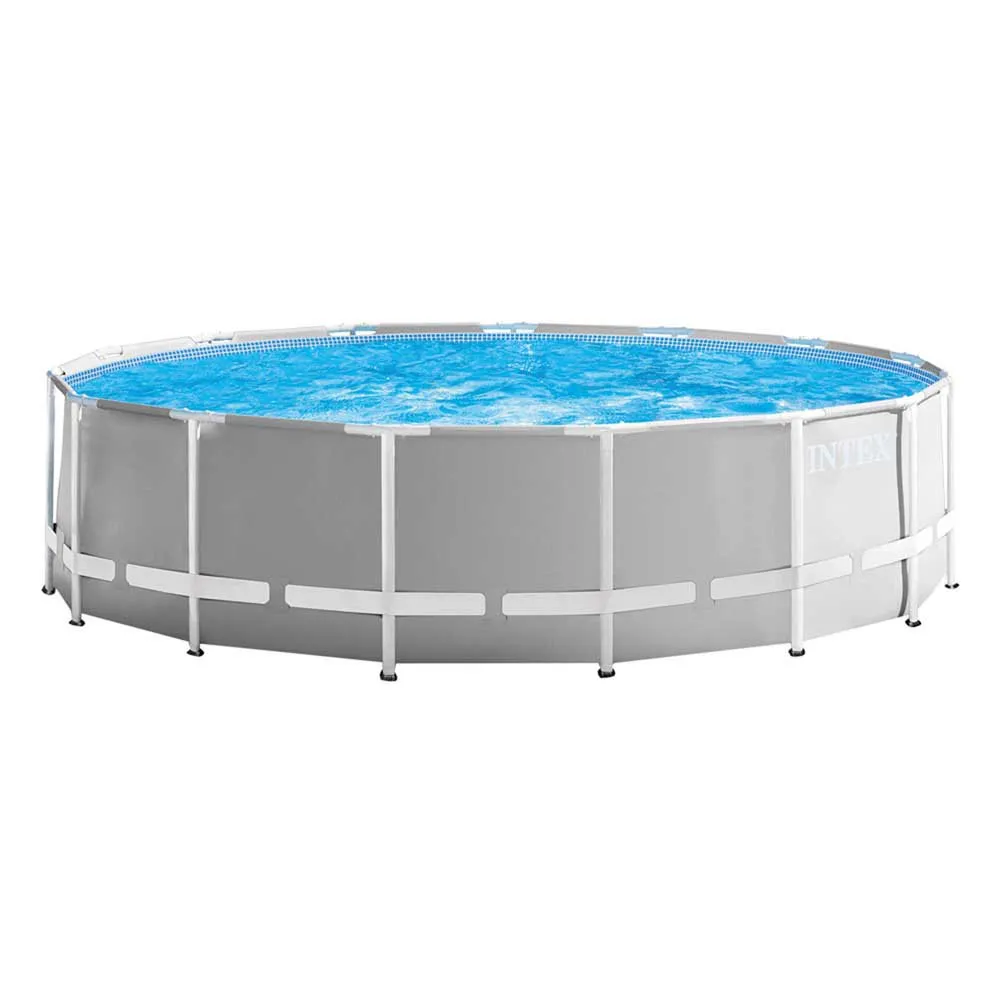 Intex Prism Ø 457x122 Cm Stål Rund Ovanmarkspool unisex, Grey / blue, 16805L
