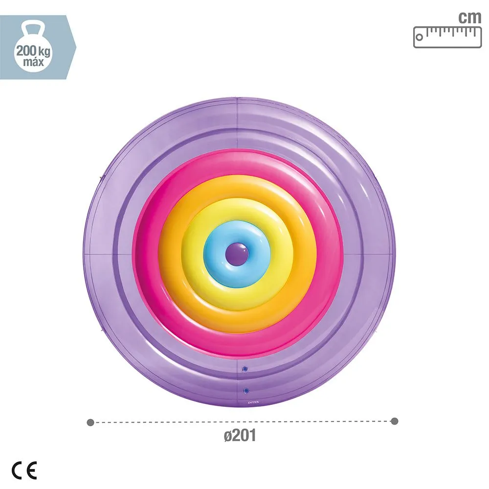 Intex Rainbow Fiesta Beach Ø201cm Luftmadrass För Pool unisex, Multicolor, Ø201cm
