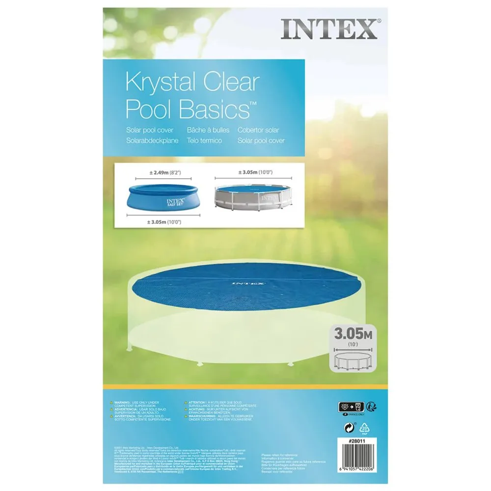 Intex Solfångaröverdrag För Pool I Polyeten 290 Cm unisex, Blue, One Size