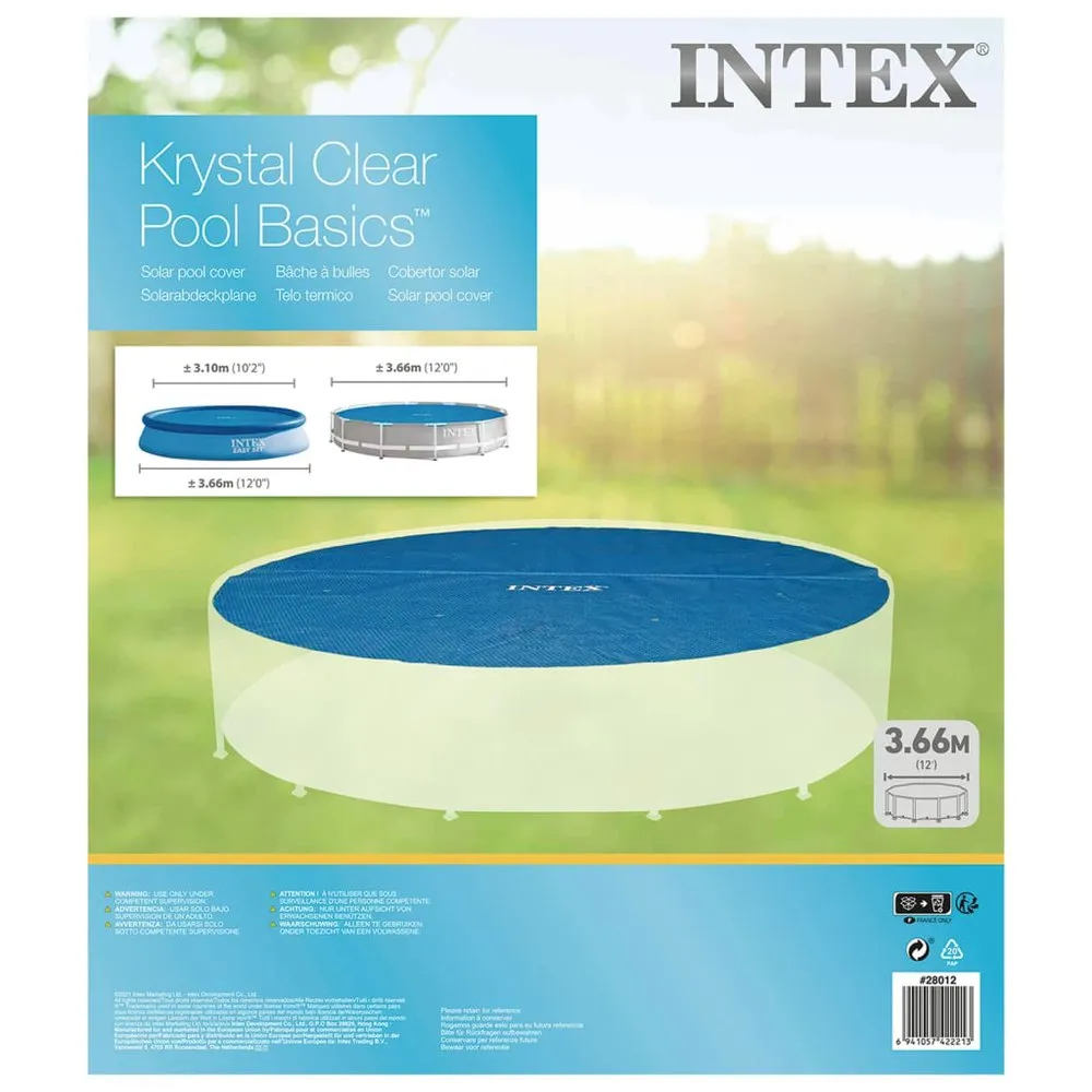 Intex Solfångaröverdrag För Pool I Polyeten 348 Cm unisex, Blue, One Size