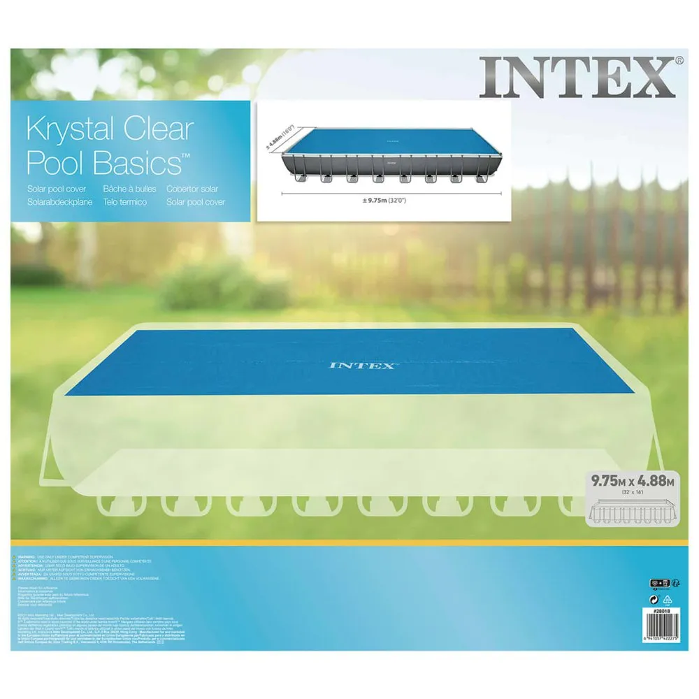 Intex Solfångaröverdrag För Pool (polyeten) 960x466 Cm unisex, Blue, One Size