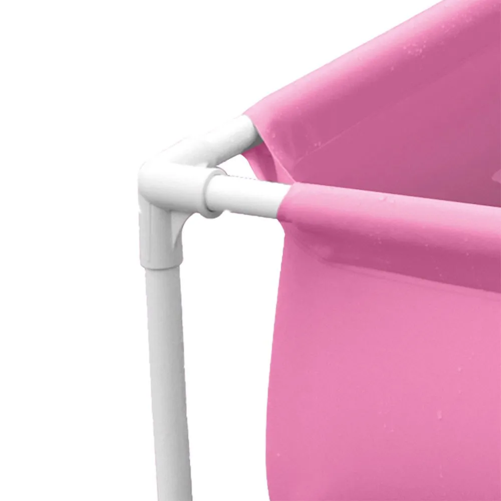 Intex Stål Ovanmarkspool Med Fyrkantig Ram 122x122x30 Cm unisex, Pink, 342L