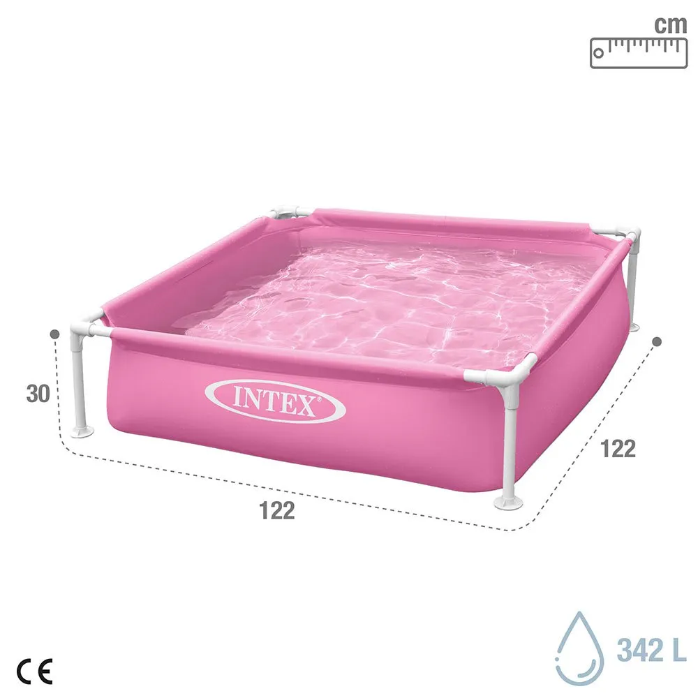 Intex Stål Ovanmarkspool Med Fyrkantig Ram 122x122x30 Cm unisex, Pink, 342L